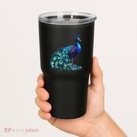 Beautiful Blue Peacock Teal Feathers Bird Lover Women Tumbler thumb 2