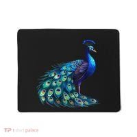 Beautiful Blue Peacock Teal Feathers Bird Lover Women Mousepad thumb 0
