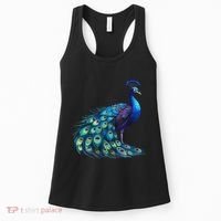 Beautiful Blue Peacock Teal Feathers Bird Lover Women Women's Tank Top thumb 0