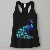 Beautiful Blue Peacock Teal Feathers Bird Lover Women Women's Tank Top thumb 3