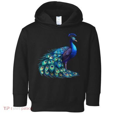 Beautiful Blue Peacock Teal Feathers Bird Lover Women Toddler Hoodie