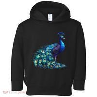 Beautiful Blue Peacock Teal Feathers Bird Lover Women Toddler Hoodie thumb 0