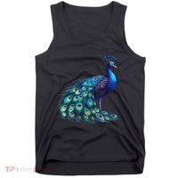 Beautiful Blue Peacock Teal Feathers Bird Lover Women Tank Top thumb 0