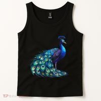 Beautiful Blue Peacock Teal Feathers Bird Lover Women Tank Top thumb 2