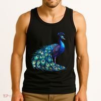 Beautiful Blue Peacock Teal Feathers Bird Lover Women Tank Top thumb 3