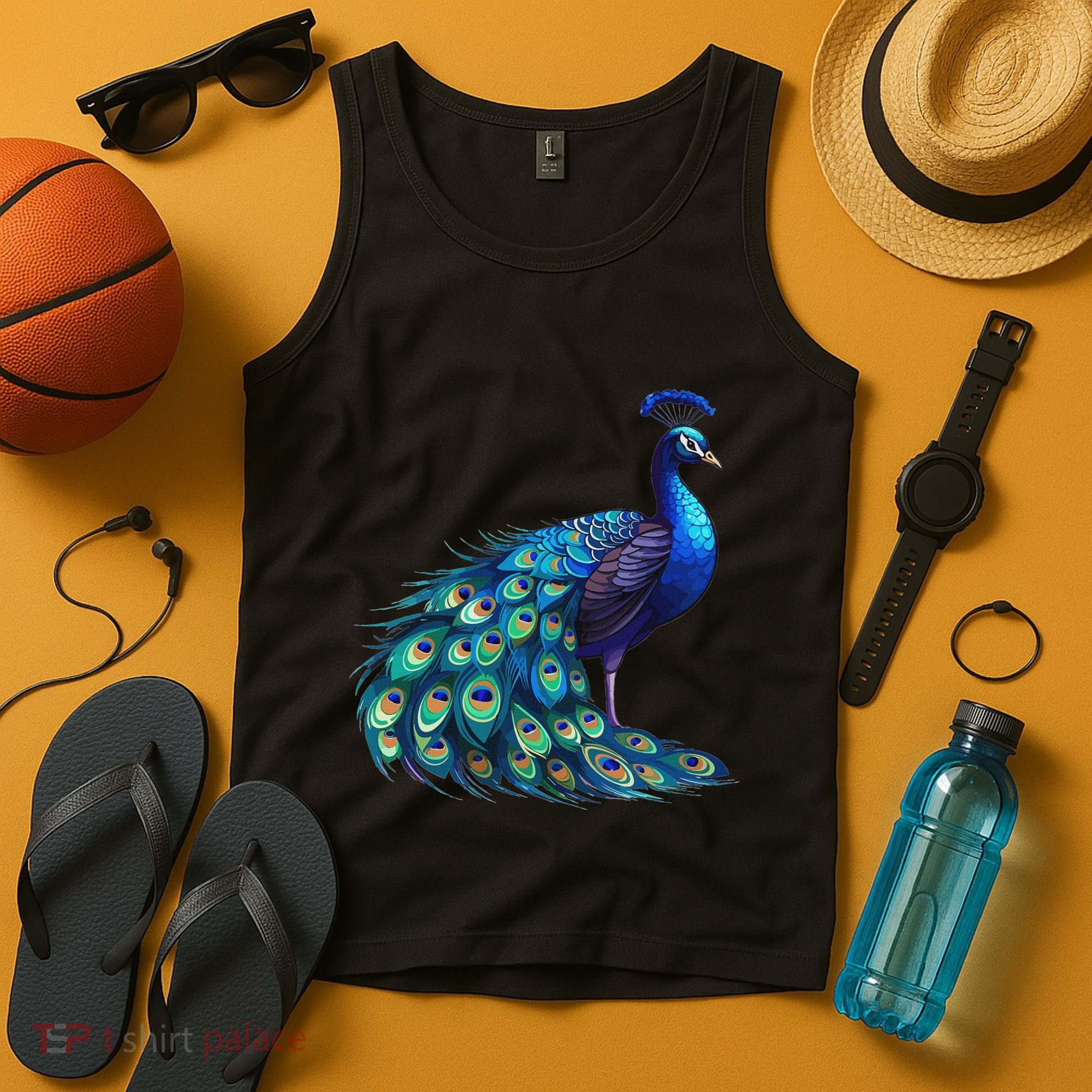 Beautiful Blue Peacock Teal Feathers Bird Lover Women Tank Top
