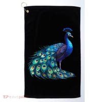 Beautiful Blue Peacock Teal Feathers Bird Lover Women Golf Towel thumb 0