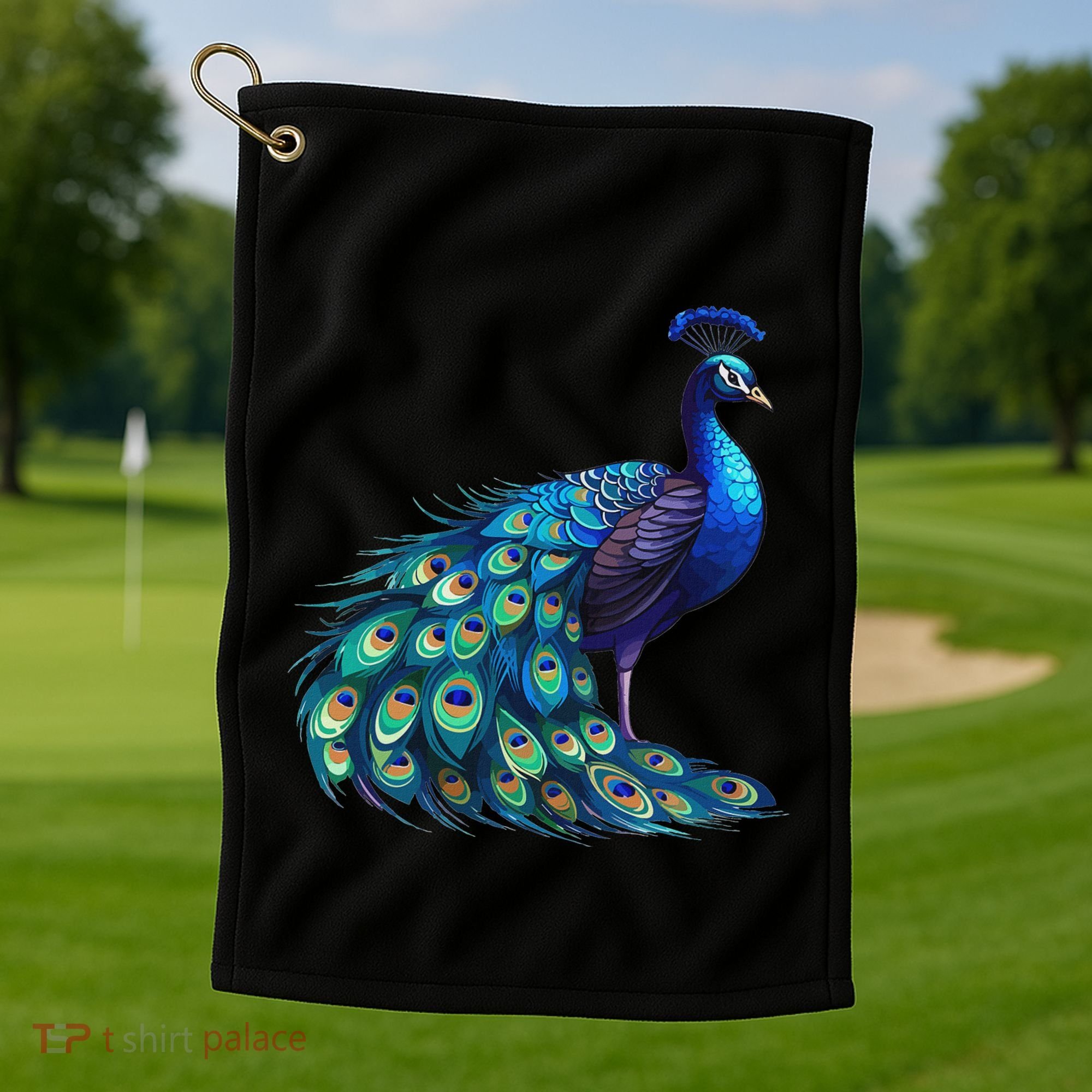 Beautiful Blue Peacock Teal Feathers Bird Lover Women Golf Towel