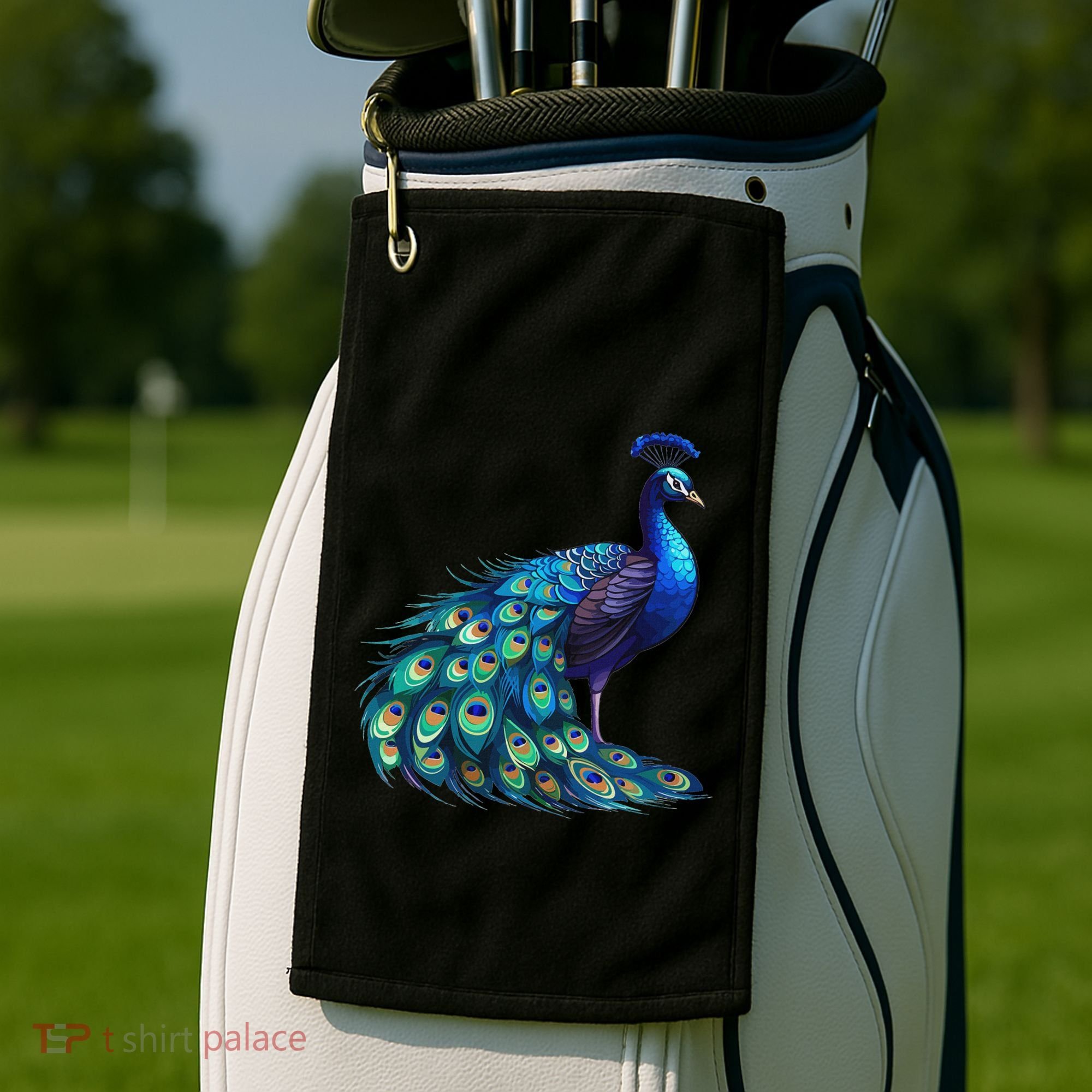 Beautiful Blue Peacock Teal Feathers Bird Lover Women Golf Towel