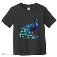 Beautiful Blue Peacock Teal Feathers Bird Lover Women Toddler T-Shirt thumb 0