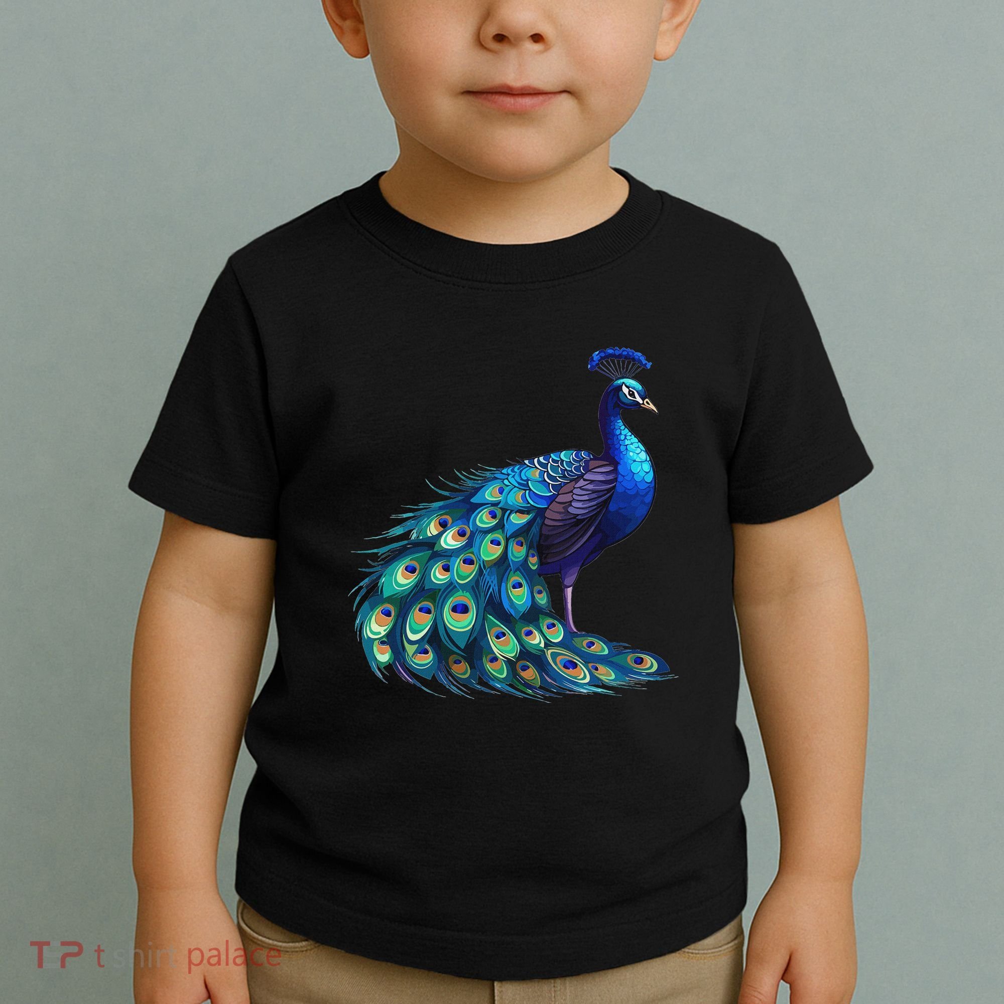 Beautiful Blue Peacock Teal Feathers Bird Lover Women Toddler T-Shirt