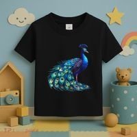 Beautiful Blue Peacock Teal Feathers Bird Lover Women Toddler T-Shirt thumb 3