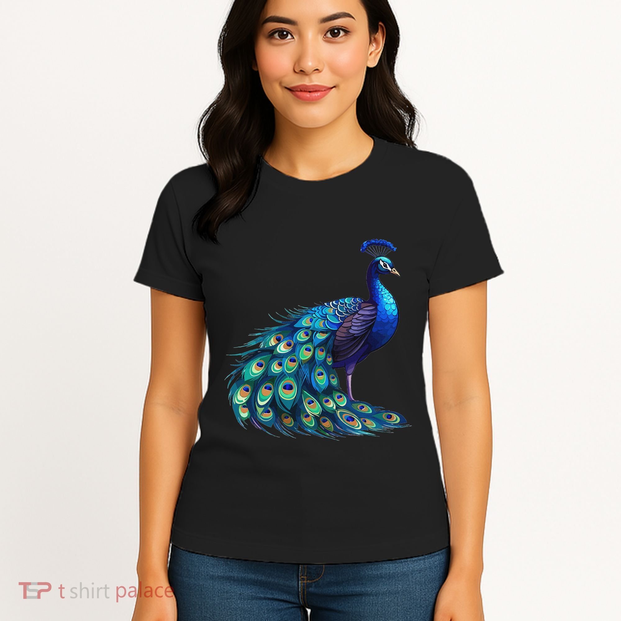 Beautiful Blue Peacock Teal Feathers Bird Lover Women Women's T-Shirt