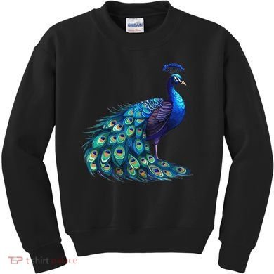 Beautiful Blue Peacock Teal Feathers Bird Lover Women Kids Sweatshirt