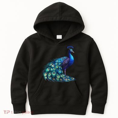 Beautiful Blue Peacock Teal Feathers Bird Lover Women Kids Hoodie