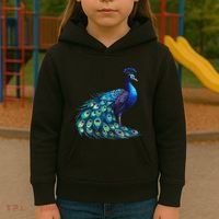 Beautiful Blue Peacock Teal Feathers Bird Lover Women Kids Hoodie thumb 3