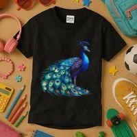 Beautiful Blue Peacock Teal Feathers Bird Lover Women Kids T-Shirt thumb 3
