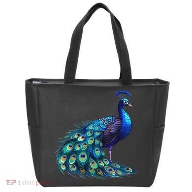 Beautiful Blue Peacock Teal Feathers Bird Lover Women Tote Bag