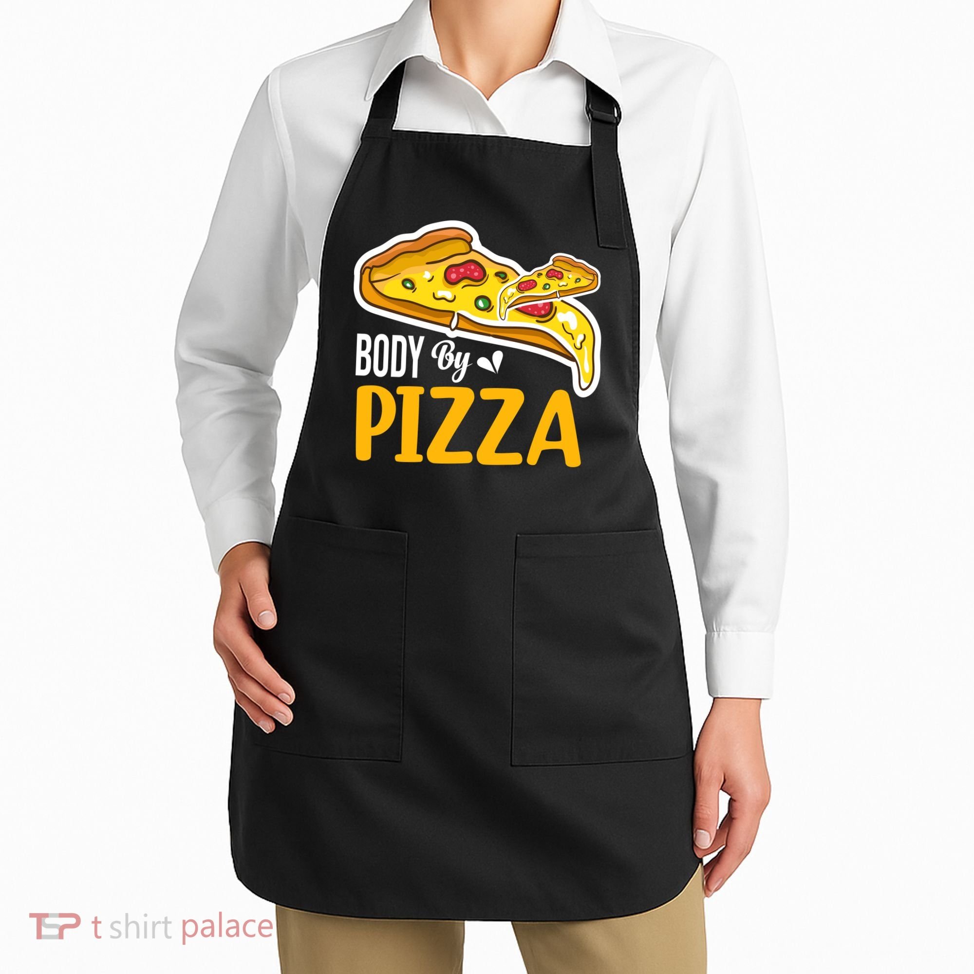 Body By Pizza Graphic Plus Size Shirt For Girl Boy Apron
