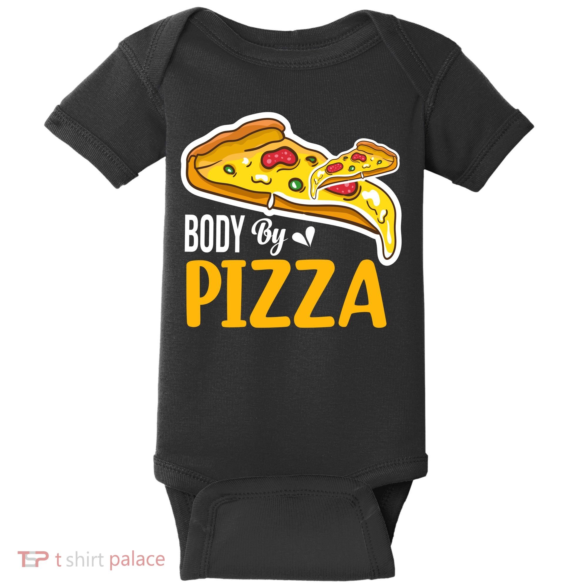 Body By Pizza Graphic Plus Size Shirt For Girl Boy Baby Bodysuit