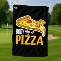 Body By Pizza Graphic Plus Size Shirt For Girl Boy Golf Towel thumb 1