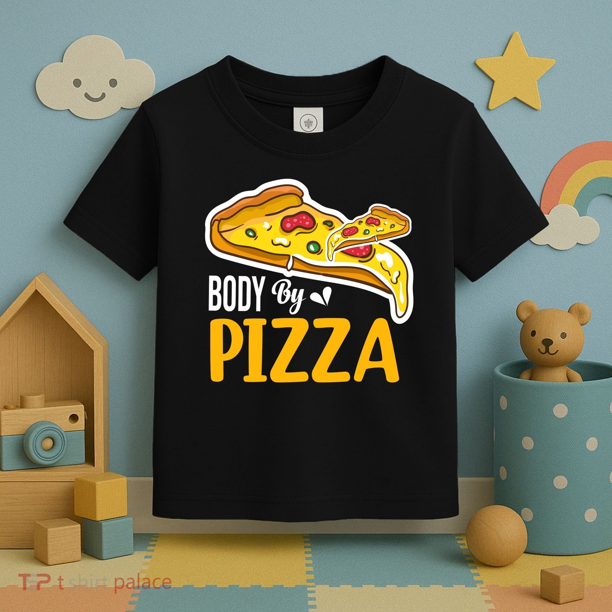 Body By Pizza Graphic Plus Size Shirt For Girl Boy Toddler T-Shirt