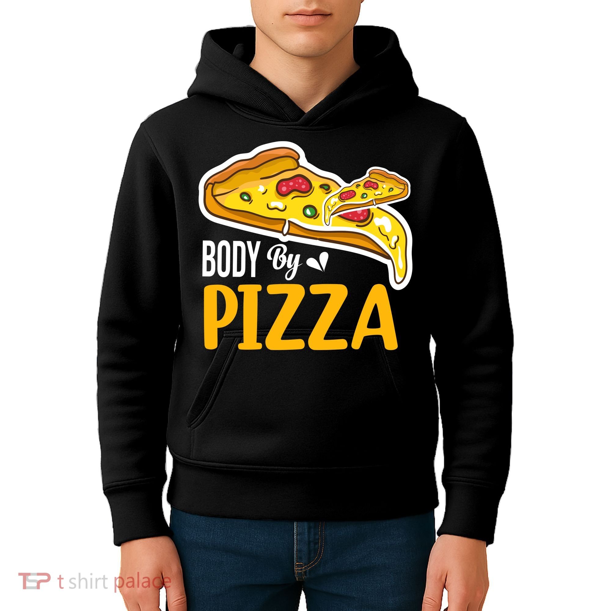 Body By Pizza Graphic Plus Size Shirt For Girl Boy Kids Hoodie