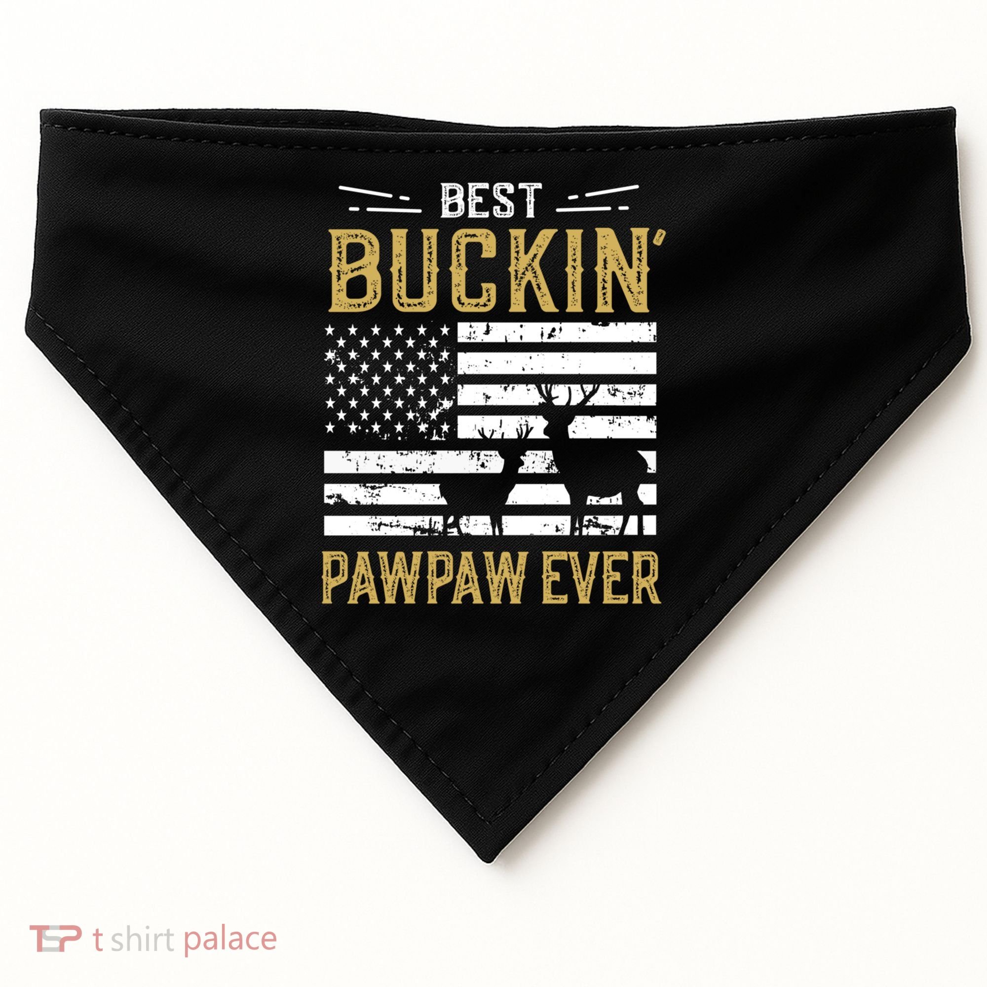 Best Buckin Pawpaw Ever Funny Gift Deer Hunter Cool Hunting Gift USA-Made Doggie Bandana