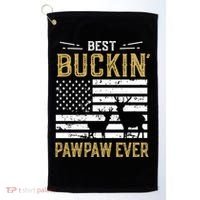 Best Buckin Pawpaw Ever Funny Gift Deer Hunter Cool Hunting Gift Golf Towel thumb 0