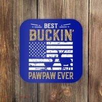 Best Buckin Pawpaw Ever Funny Gift Deer Hunter Cool Hunting Gift Coaster thumb 0