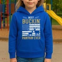 Best Buckin Pawpaw Ever Funny Gift Deer Hunter Cool Hunting Gift Kids Hoodie thumb 3