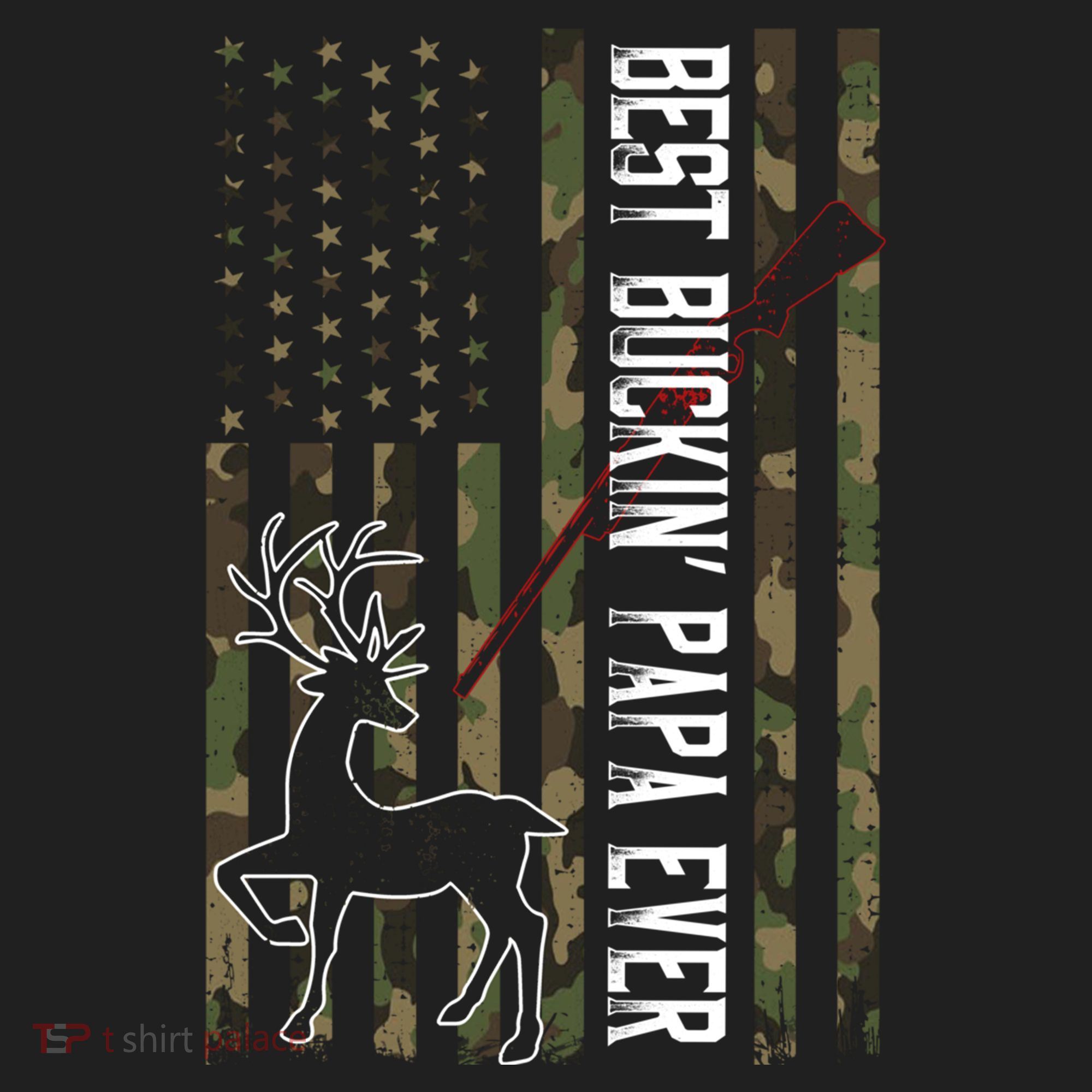 Best Buckin Papa Ever Gift Camo Deer Hunting Bucking Gift Beanie