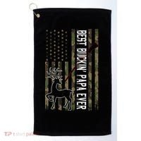 Best Buckin Papa Ever Gift Camo Deer Hunting Bucking Gift Golf Towel thumb 0