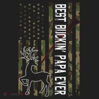 Best Buckin Papa Ever Gift Camo Deer Hunting Bucking Gift Golf Towel thumb 3