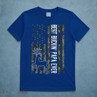 Best Buckin Papa Ever Gift Camo Deer Hunting Bucking Gift T-Shirt thumb 5