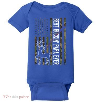 Best Buckin Papa Ever Gift Camo Deer Hunting Bucking Gift Baby Bodysuit