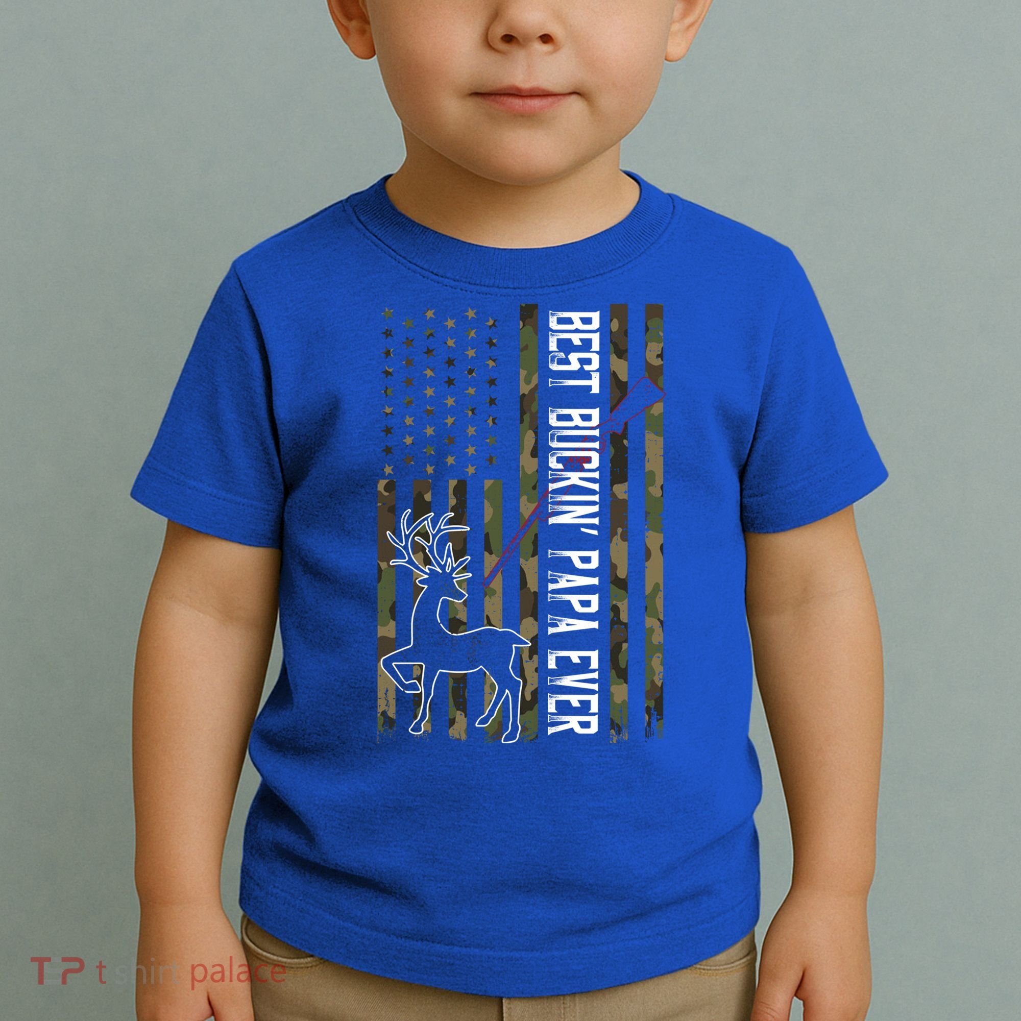 Best Buckin Papa Ever Gift Camo Deer Hunting Bucking Gift Toddler T-Shirt