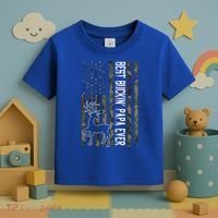 Best Buckin Papa Ever Gift Camo Deer Hunting Bucking Gift Toddler T-Shirt thumb 3