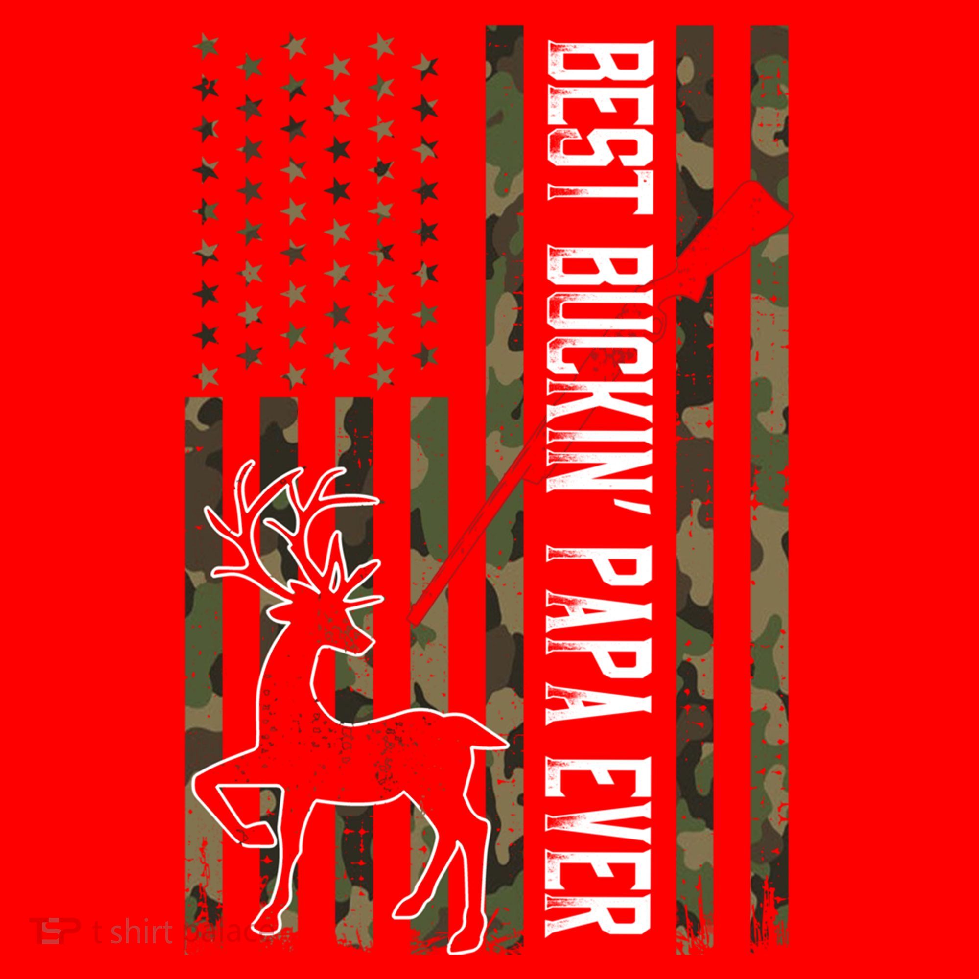 Best Buckin Papa Ever Gift Camo Deer Hunting Bucking Gift Santa Hat