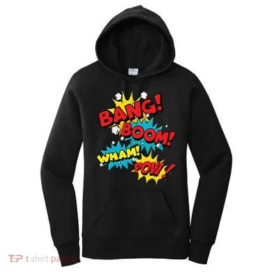 Bang Boom Pow Wham Comic Bubbles Women's Hoodie