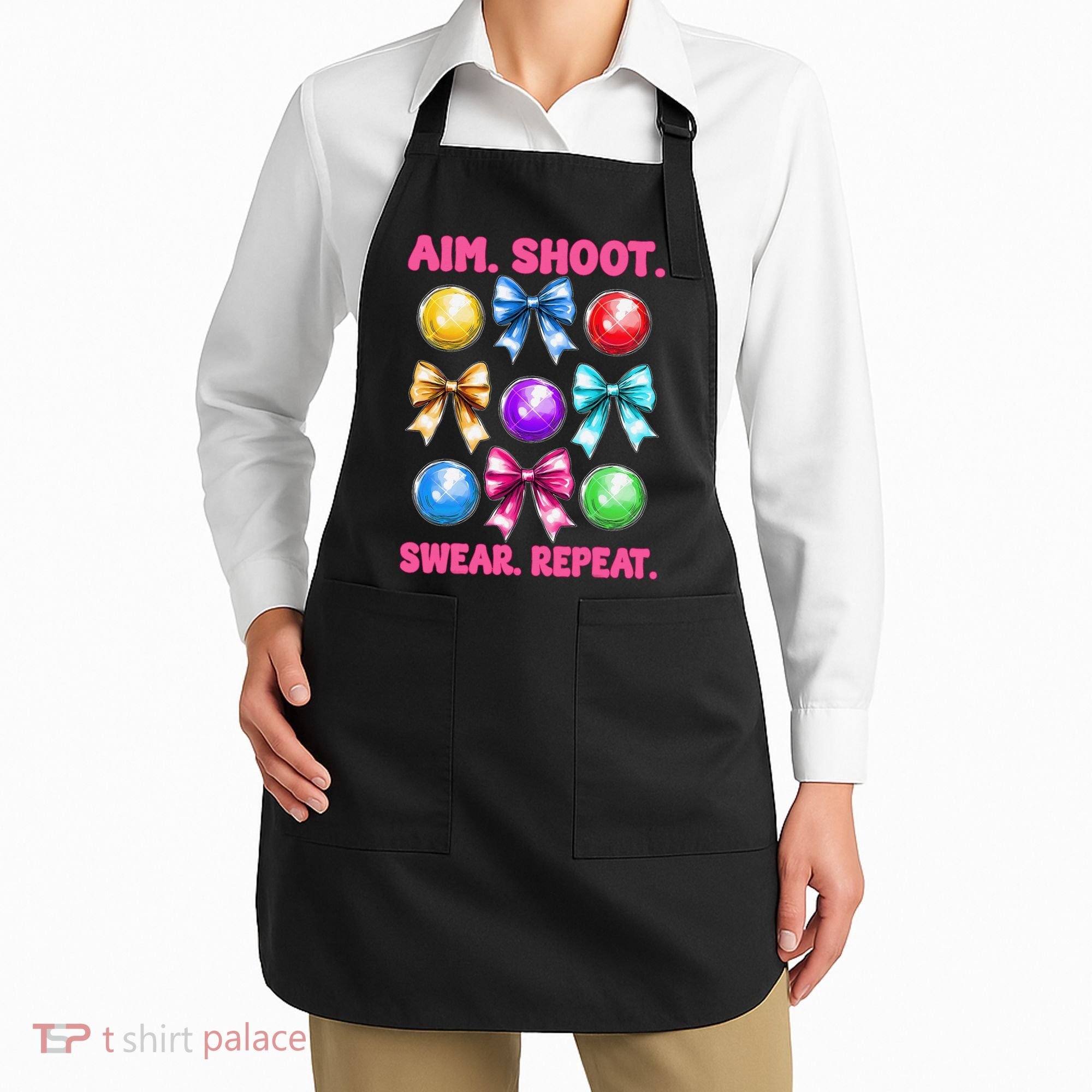 Bocce Ball Player Girl Mom Mothers Day Aim Shoot Swear Apron