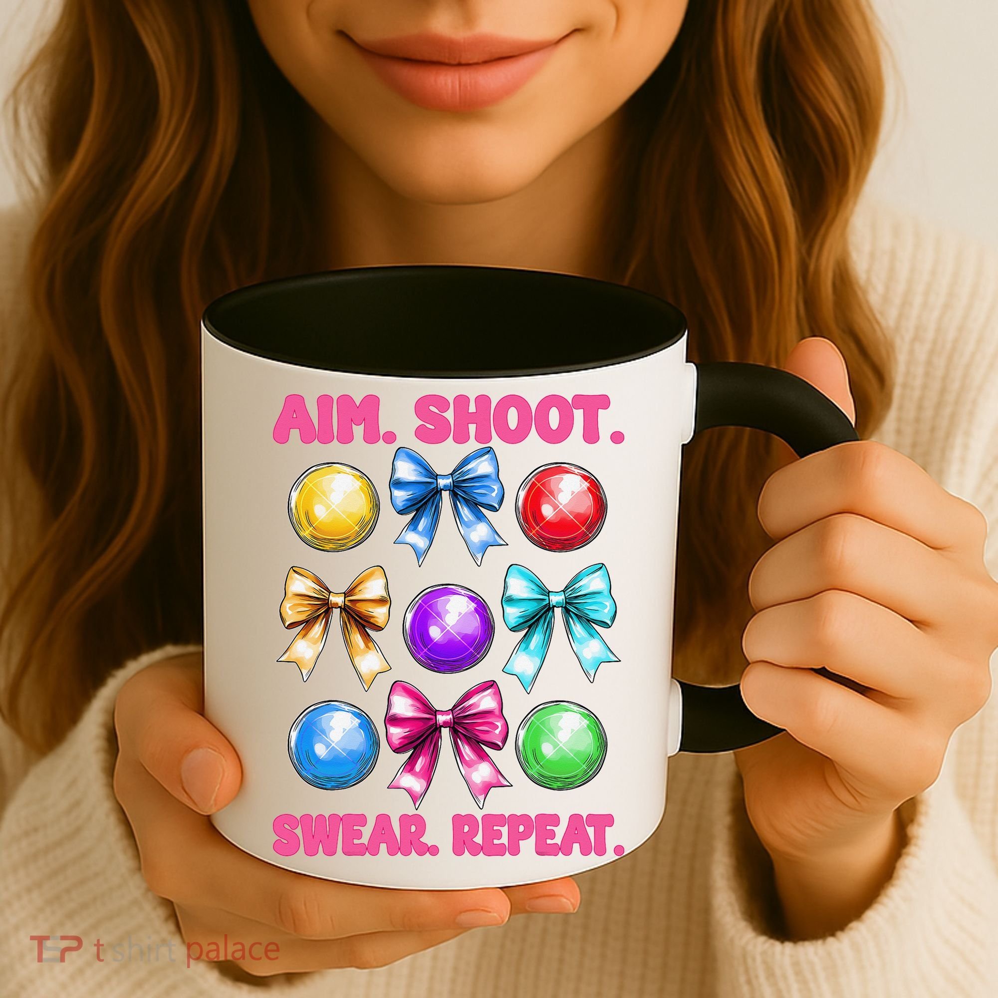 Bocce Ball Player Girl Mom Mothers Day Aim Shoot Swear Coffee Mug