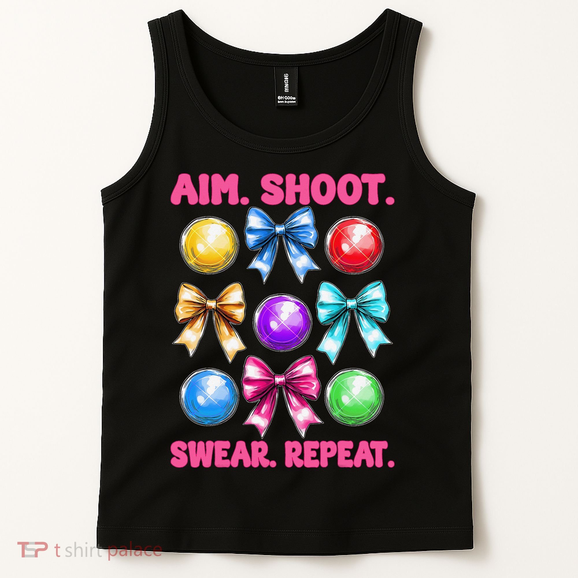 Bocce Ball Player Girl Mom Mothers Day Aim Shoot Swear Tank Top