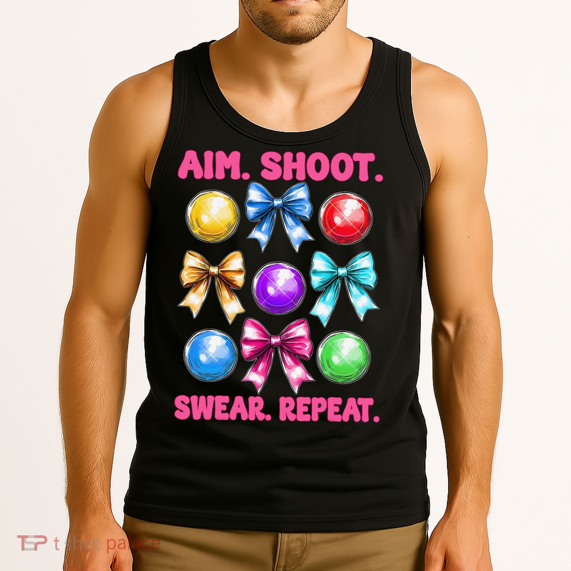 Bocce Ball Player Girl Mom Mothers Day Aim Shoot Swear Tank Top