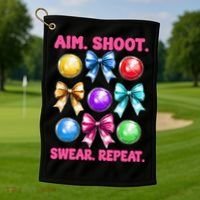 Bocce Ball Player Girl Mom Mothers Day Aim Shoot Swear Golf Towel thumb 1