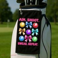 Bocce Ball Player Girl Mom Mothers Day Aim Shoot Swear Golf Towel thumb 2