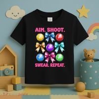 Bocce Ball Player Girl Mom Mothers Day Aim Shoot Swear Toddler T-Shirt thumb 3