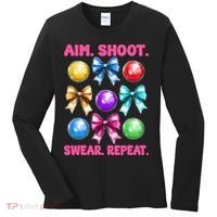 Bocce Ball Player Girl Mom Mothers Day Aim Shoot Swear Women's Long Sleeve Shirt thumb 0