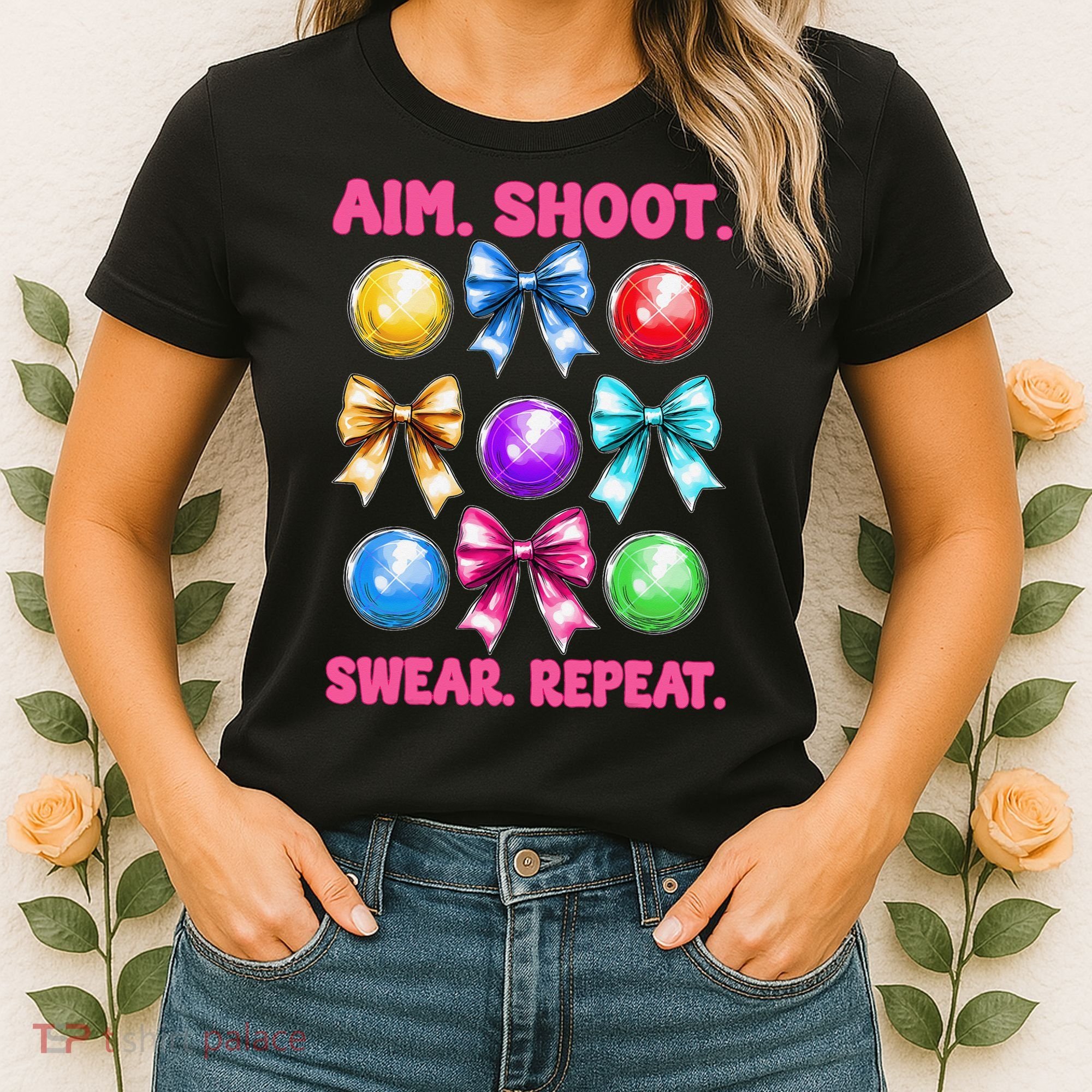 Bocce Ball Player Girl Mom Mothers Day Aim Shoot Swear Women's T-Shirt