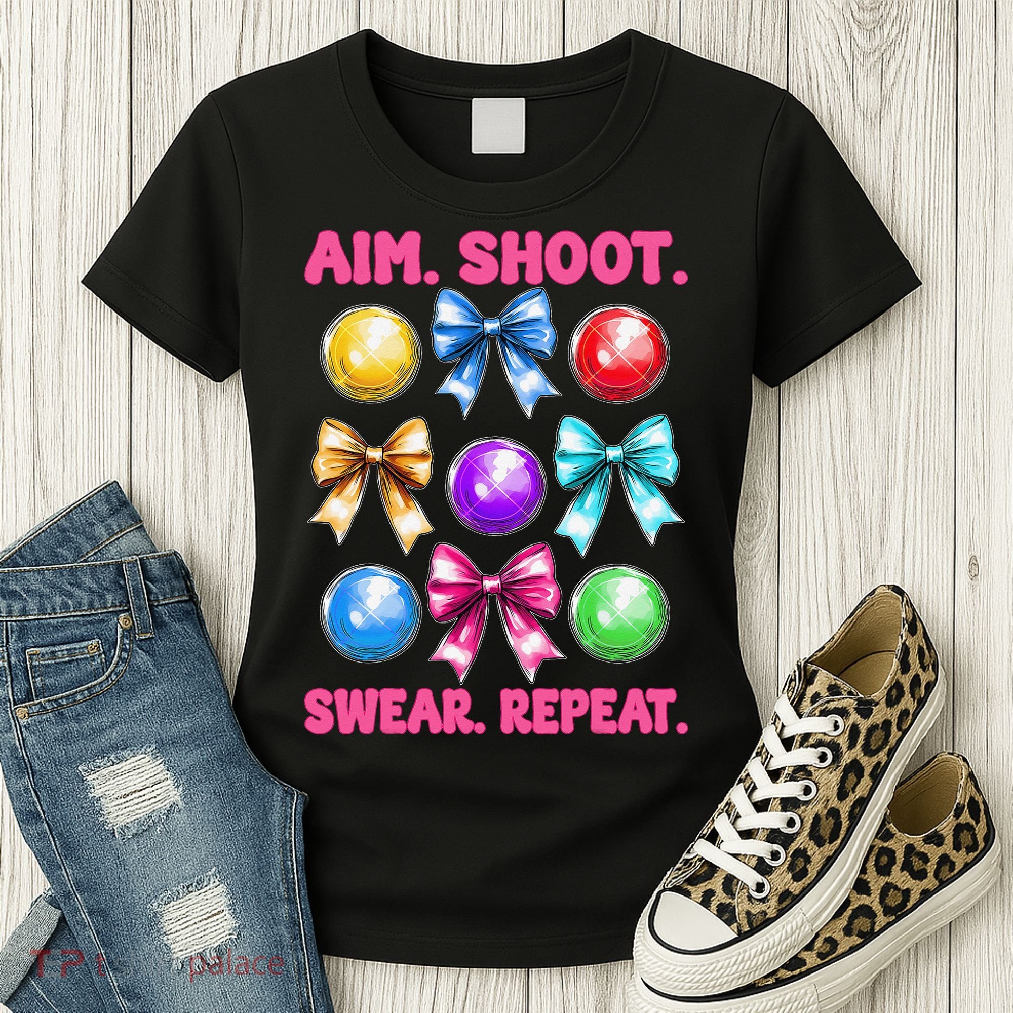 Bocce Ball Player Girl Mom Mothers Day Aim Shoot Swear Women's T-Shirt